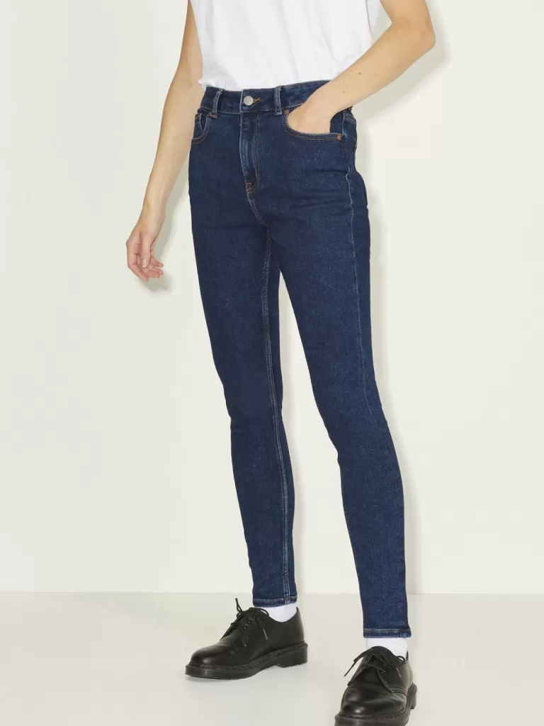 JACK & JONES Jeansy^JXVIENNA SKINNY HW MS1002 DNM NOOS Niebieski