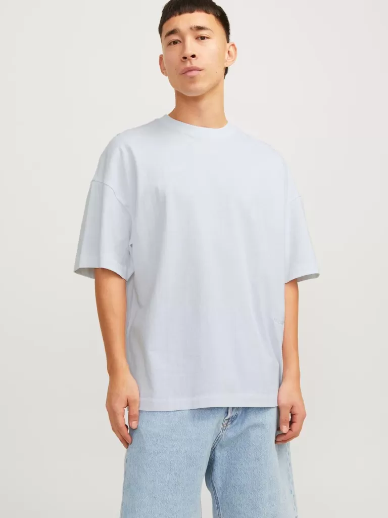 JACK & JONES Koszulki^Nadruk Okrągły dekolt T-shirt Biały