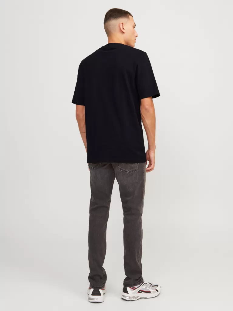 JACK & JONES Koszulki^Nadruk Okrągły dekolt T-shirt Czarny