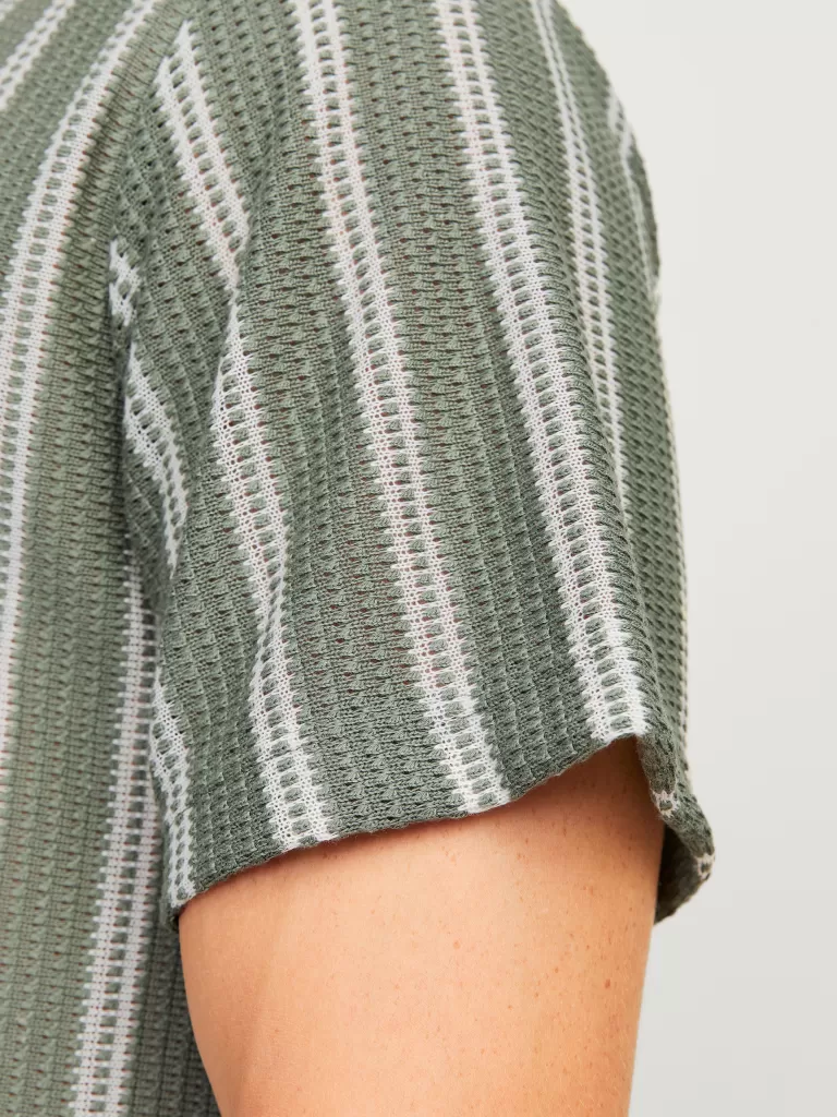 JACK & JONES Koszulki^W paski Kołnierz typu resort Koszula polo Zielony